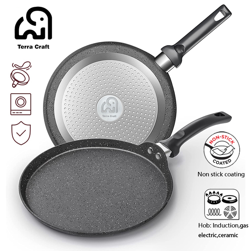 11 นิ ้ว Non Stick กระทะแพนเค ้ ก Crepe กระทะไข ่ กระทะหินแกรนิตกระทะพิซซ ่ ากระทะ PFOA 28cm ฟรีเหมาะสําหรับเตาทั ้ งหมด