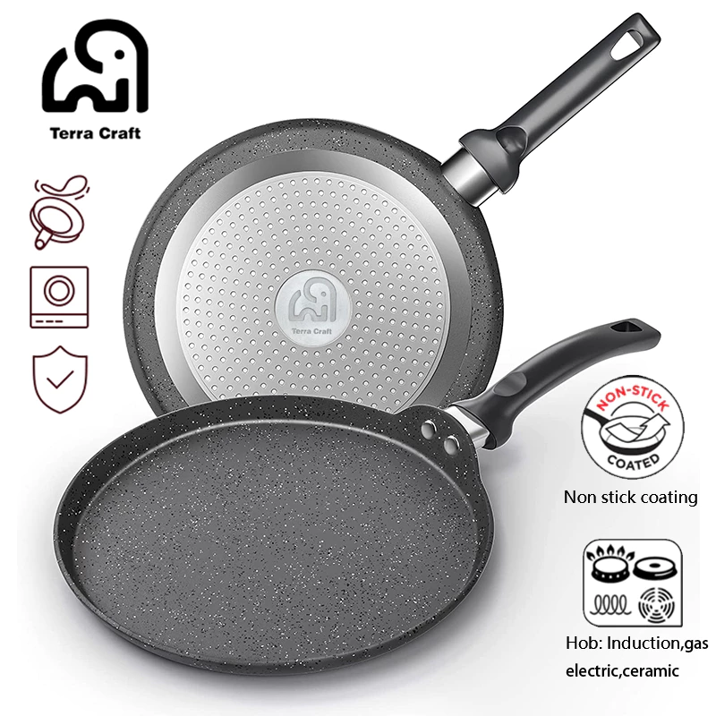 11 นิ ้ว Non Stick กระทะแพนเค ้ ก Crepe กระทะไข ่ กระทะหินแกรนิตกระทะพิซซ ่ ากระทะ PFOA 28cm ฟรีเหมาะสําหรับเตาทั ้ งหมด