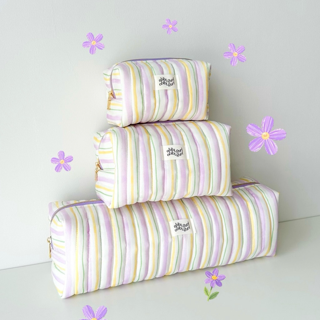 กระเป๋าใส่เครื่องสำอาง/กระเป๋าใส่อุปกรณ์ทำผม/กระเป๋าใส่ที่ม้วนผม (Violet rainbow)