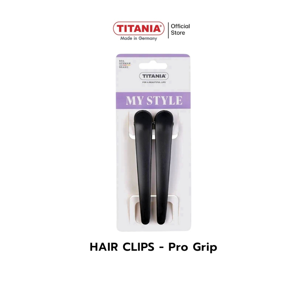 TITANIA Hair Clip กิ๊บหนีบผมสีดำ 12 ซม. Pro Grip ใช้ง่าย หนีบแน่น นำเข้าจากเยอรมัน
