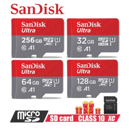 SanDisk Ultra Micro SD card การ์ดหน่วยความจำแฟลช UHS-1 64gb128gb 256gb 512gb  กล้องวงจรปิดความเร็วสูง ลำโพง Class10