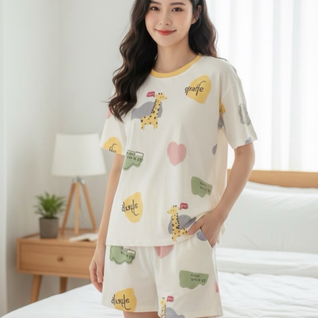ชุดนอนคอตตอนลายการ์ตูน สบายทุกคืน รหัส QZ