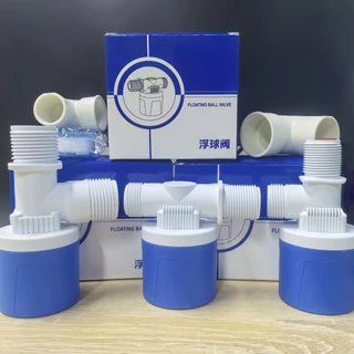 วาล์วลูกลอย ลูกลอยควบคุมน้ำอัตโนมัติ 1/2"3/4"และ1" สีฟ้าพลาสติกอย่างดี ทางน้ำออกมีงอ 90 แถม วาล์ว ลูกลอยตัดน้ำอัตโนมัติ