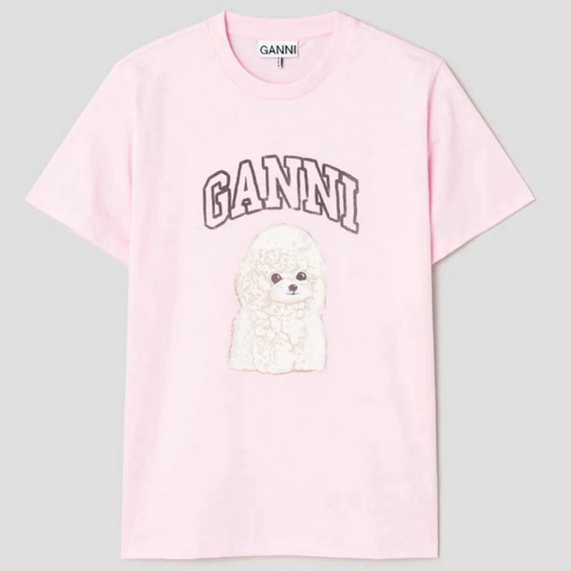 Ganni-Basic Cotton Jersey Poodle Relaxed T-shirt - 2Colors