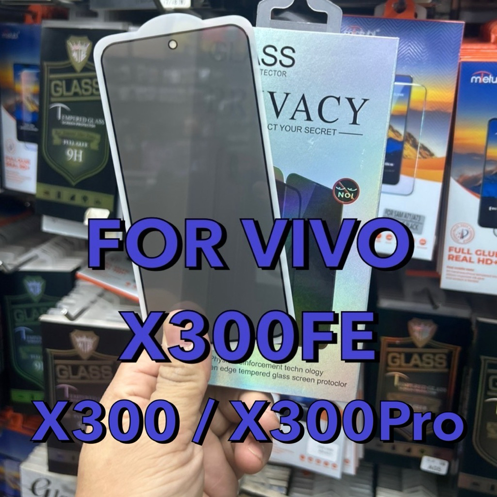 ฟิล์มกระจกเต็มจอ(แบบกันคนมองข้าง) รุ่น ViVO X300FE / X300 / X300Pro ตรงรุ่น กระจกนิรภัยกันกระแทก สินค้าพร้อมส่งในไทย