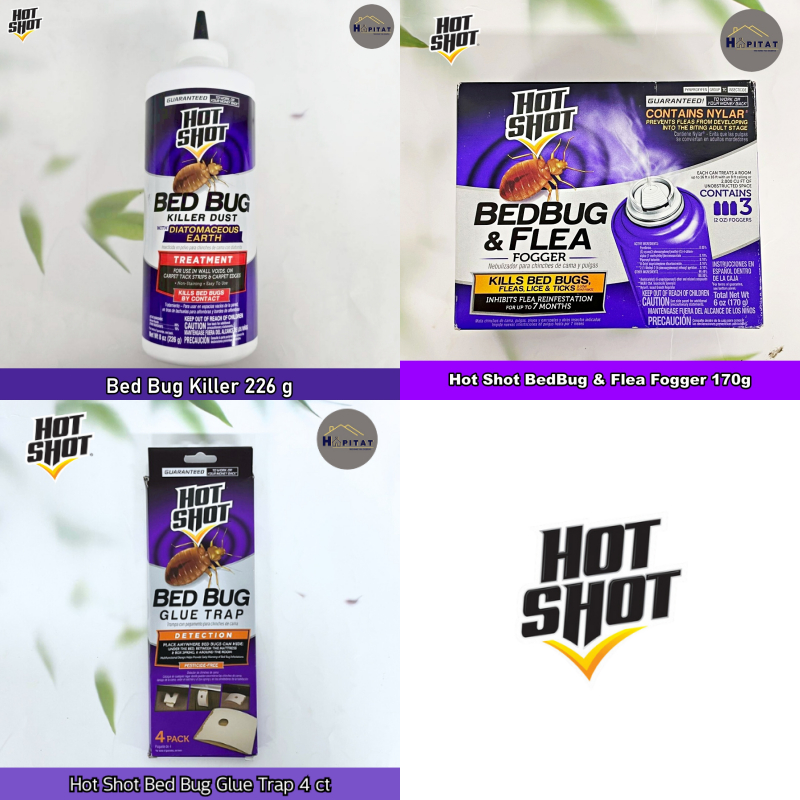 {Hot Shot®} BedBug & Flea Fogger 170g , 4 ct ฮอตช็อต ฟ็อกเกอร์ ไล่แมลง ป้องกันเห็บหมัด