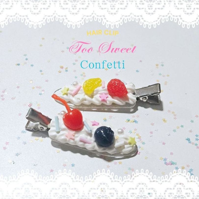 🍒 Fake sweets hair clip : Too sweet confetti กิ๊ฟติดผม sweet deco 🍒