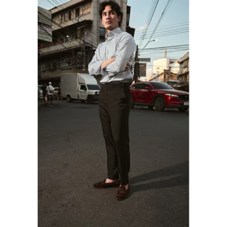 [Code20%ทักแชท] The Regent Trouser กางเกงขายาว เอวสูง สีดำ Black | Slim Fit | เอวปรับได้ด้วย Elastic & กระดุม