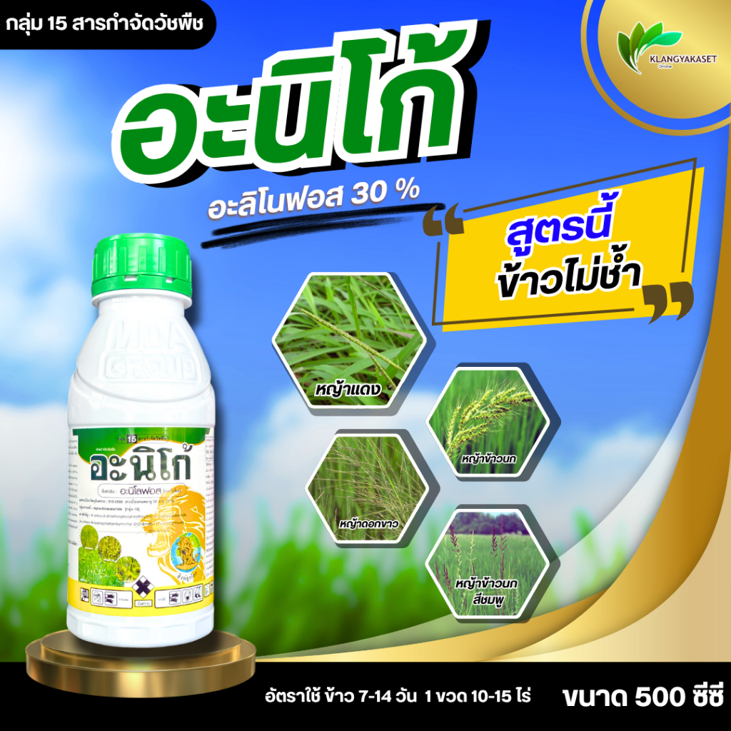 อะนิโก้ 500 ซีซี สารอะนิโลฟอส กำจัดลิเก ข้าวนกกระดูกไก่ โกลอะนิล