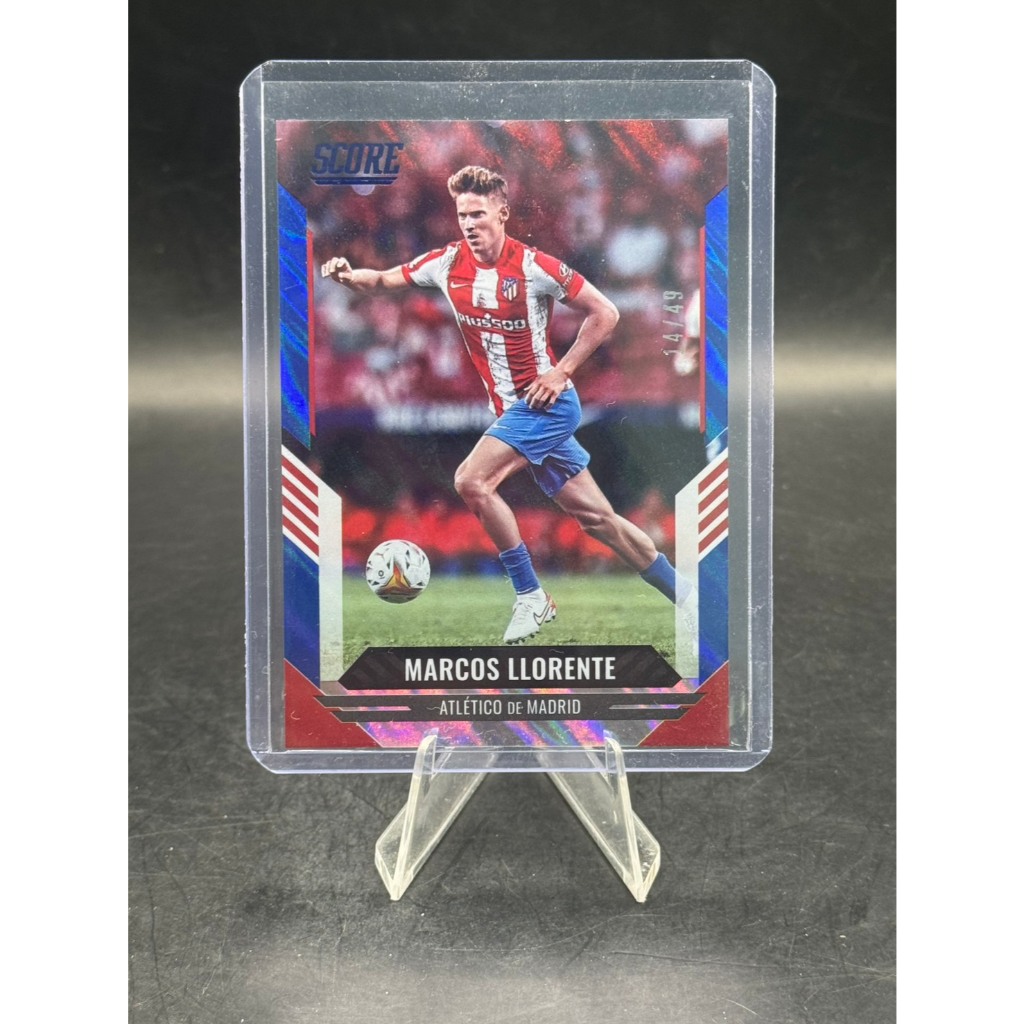 [รันเลข /49 หายาก!] การ์ด Marcos Llorente 2021 Panini Score Blue Laser /49