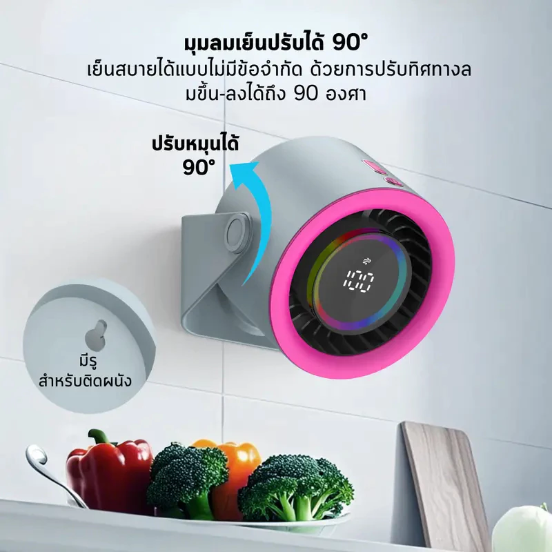 GOOJODOQ Gfs008 พัดลมไร้เสียงตั้งโต๊ะและติดผนัง thumbnail 5