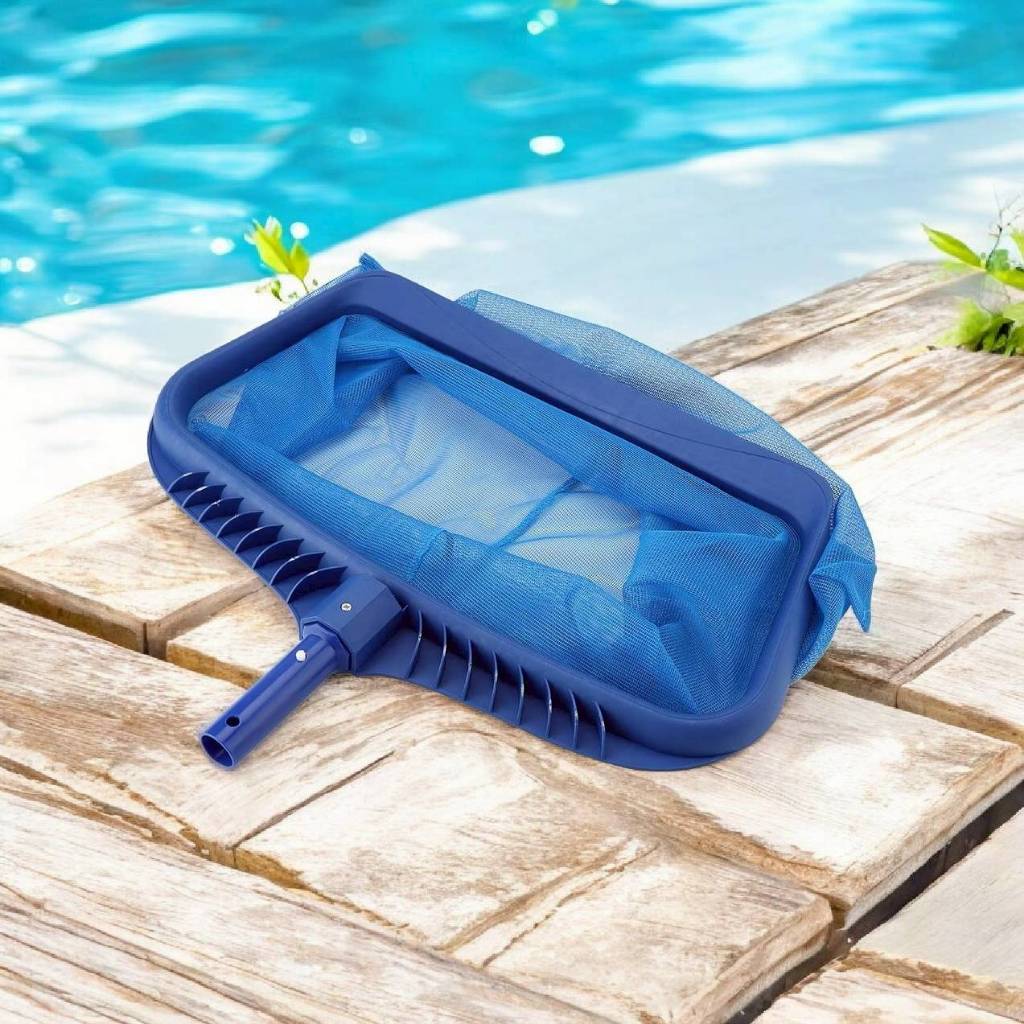 กระซอนตักใบไม้ แบบถุง ปากแบน ด้ามจับอลูมิเนียม Skimmer Net for Swimming Pools Leaf Bag Flat Mouth