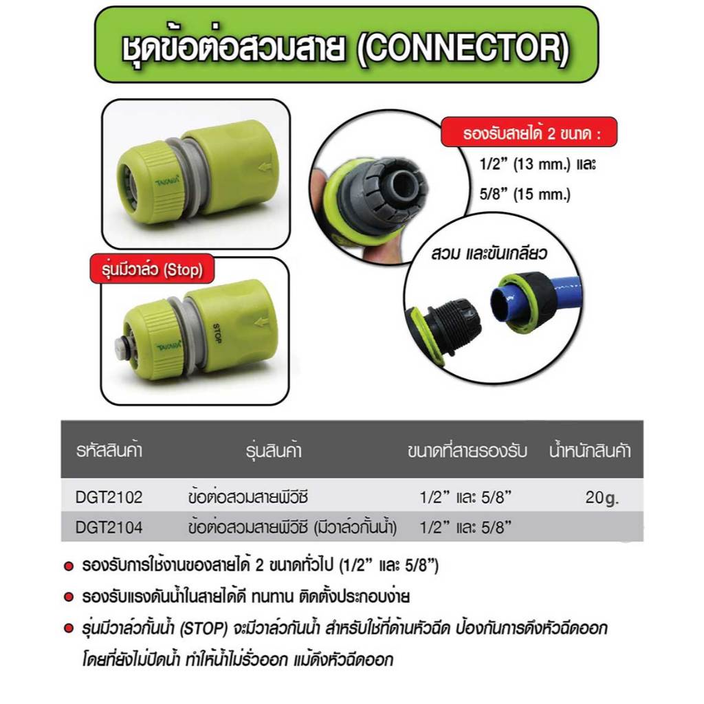 TAKARA อุปกรณ์สวมสายยาง แบบปิด No.DGT2104