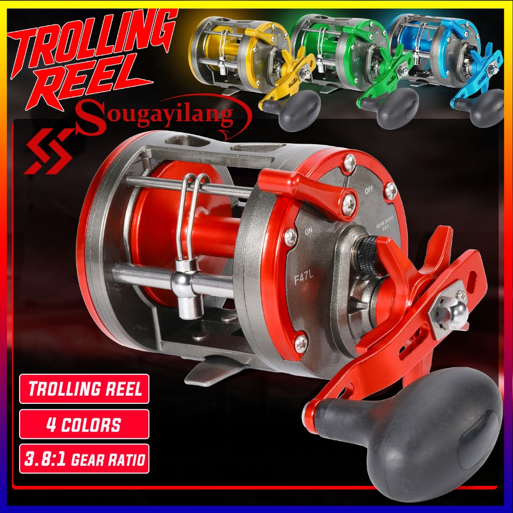 🔥Sougayilang กลองตกปลารีลสูงสุด💪150KG กก.-ประสิทธิภาพสูงน้ำหนักเบารีลแกนอลูมิเนียมน้ำหนักเบาสำหรับการตกปลาทะเลที่ราบรื่น