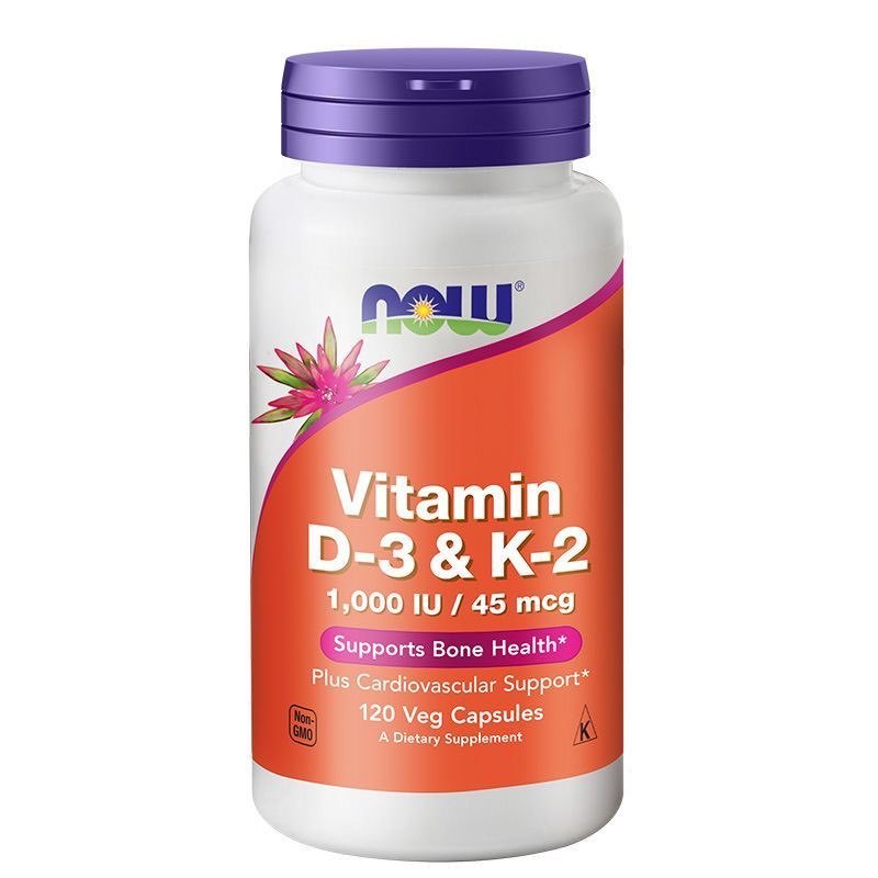 Now Foods, Vitamin D3 and K2 capsules contain 120 vegetable capsules EXP:2027