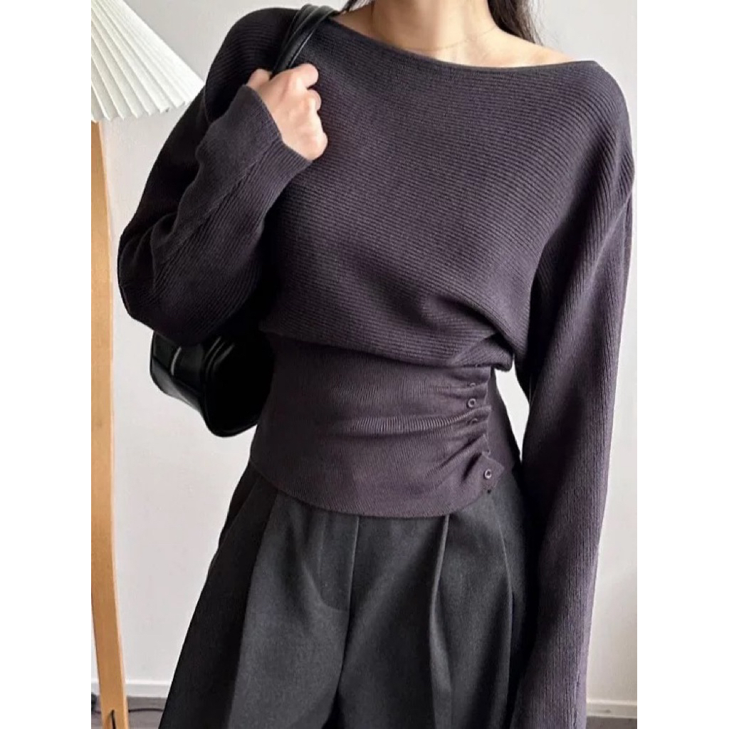 มาใหม่พร้อมส่ง  (AP268) Long sleeve tshirt เสื้อกันหนาวแขนยาว จั้มเอว สไตล์เกาหลี ราคา ถูกที่สุด ดีลบีเคเค แกลเลอรีภาพที่ 4