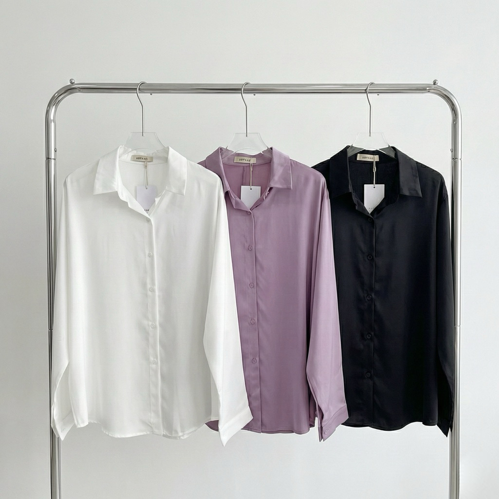 conycolours | Satin Soft Shirt เสื้อเชิ้ตแขนยาว ผ้าซาตินเรียบลื่น