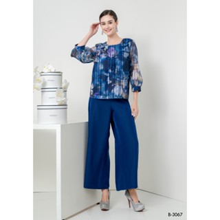 MIKIKO Blouse MI-B3067 เบิร์นเอ้าท์ แขนยาว IGPU25-12