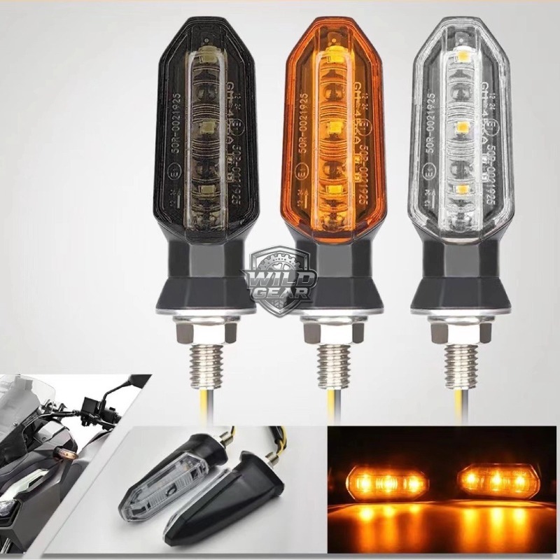 ไฟเลี้ยวแต่ง LED 12V 8 มม.ชิ้นไฟเลี้ยวรถจักรยานยนต์สากล 2ชิ้น รถจักรยานยนต์กระพริบโคมไฟ