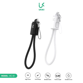 UKIKI KC-01 สายชาร์จพวงกุญแจ ยาว 0.2m ชาร์จไว 3A l Data cable C to C และ C to L รับประกัน 1ปี