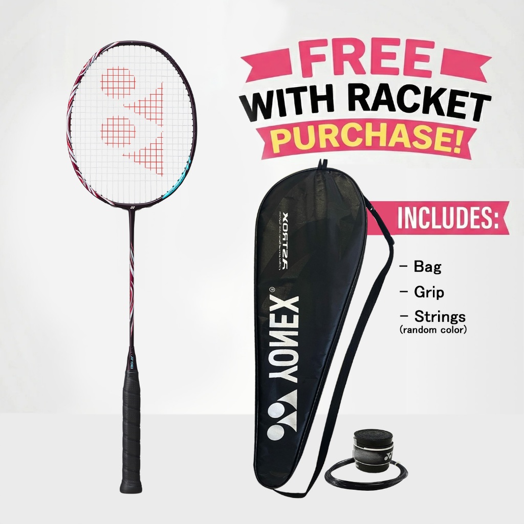 Yonex Astrox 100 ZZ (Kurenai) ไม้แบดมินตัน พร้อมเอ็น และกระเป๋า crisp feel, explosive power and vers