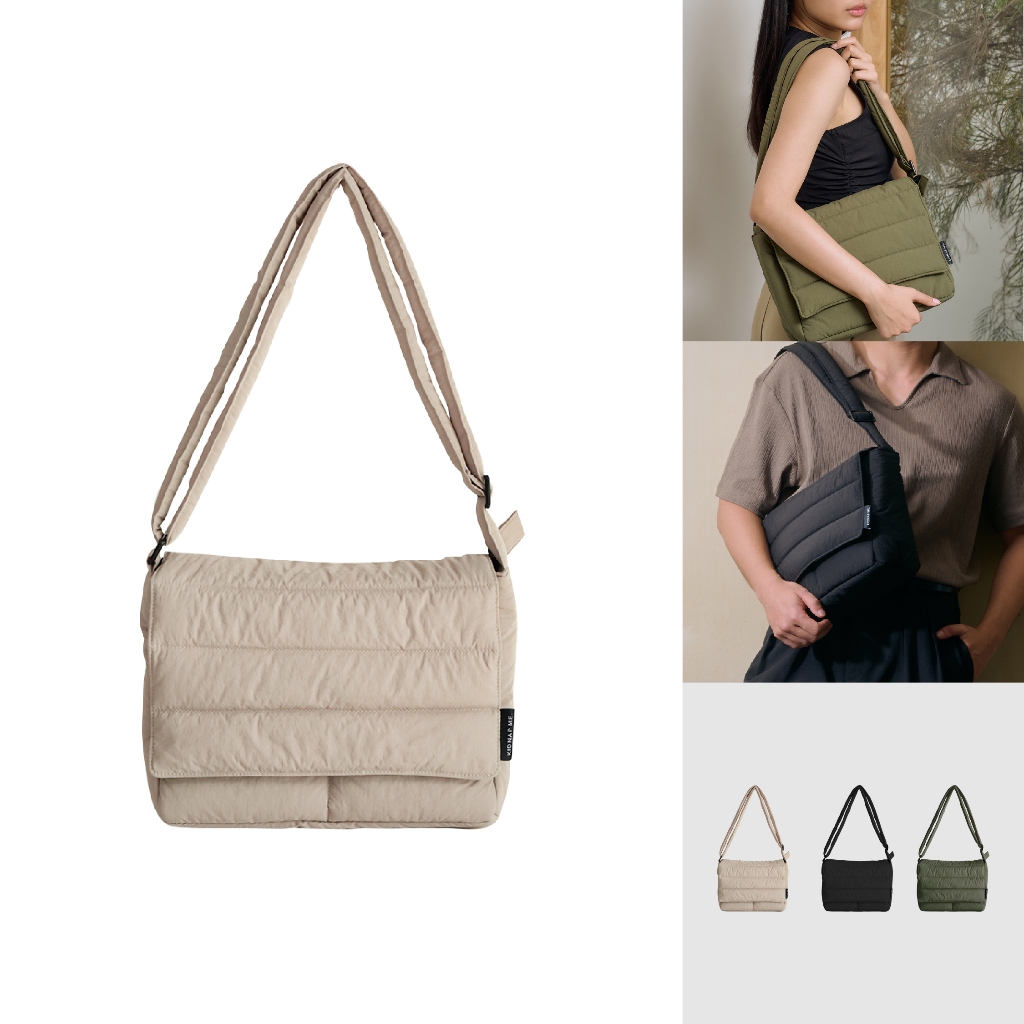 กระเป๋าสะพายไหล่ สะพายข้าง ทรงเหลี่ยม crossbody ขนาดกลาง ผ้าโพลีเอสเตอร์ LONNE BAG KIDNAP ME.