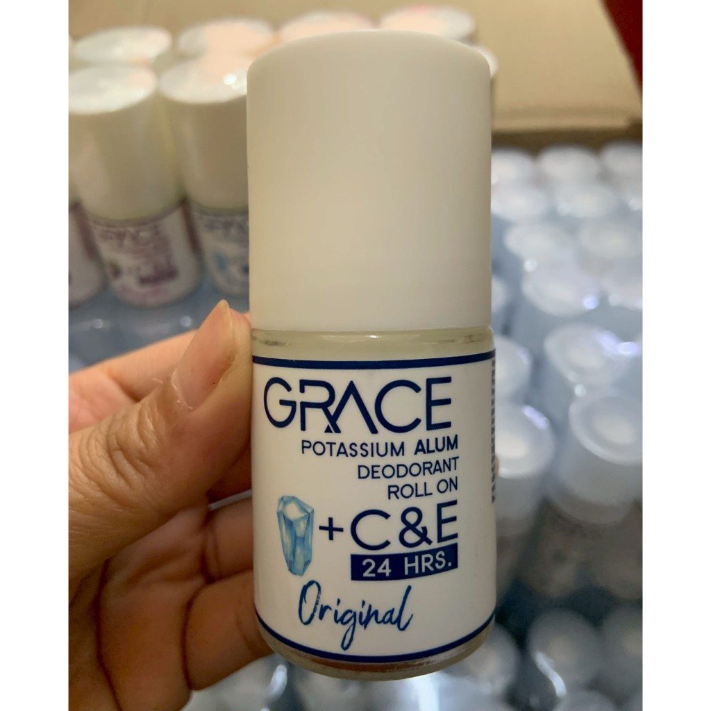 (1ขวด) สเปรย์และโรลออน สารส้มเกรซ GRACE POTASSIUM ALUM DEODORANT SPRAY ROLL ON2สูตร ออริจินัล/มังคุด