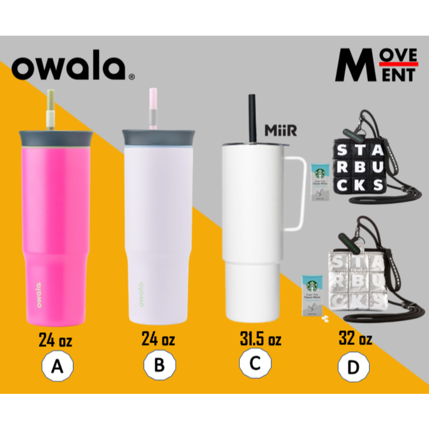 🌟 OWALA Direct 🇺🇸, Starbucks shopไทย 🌟แก้วสตาร์บัค + แถมถุงผ้า โอวาล่า ของแท้100% miir