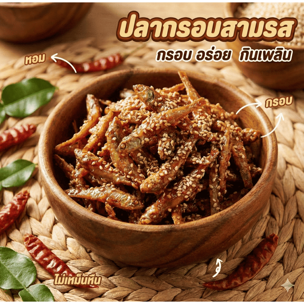 ปลากรอบสามรส ปลาจิ้งจั้งเคลือบงา สูตรเด็ดแสนอร่อยกรอบ หอม อร่อย เคี้ยวกรุบ