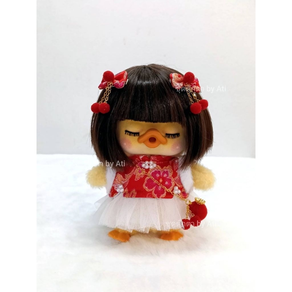 พร้อมส่ง ชุดสำหรับ upsetduck v.1 v.2 v.3 เซ็ทชุดจีน เซ็ท4ชิ้น( เสื้อ กระโปรงสุ่ม  กิ๊บโบว์ กระเป๋าสะ