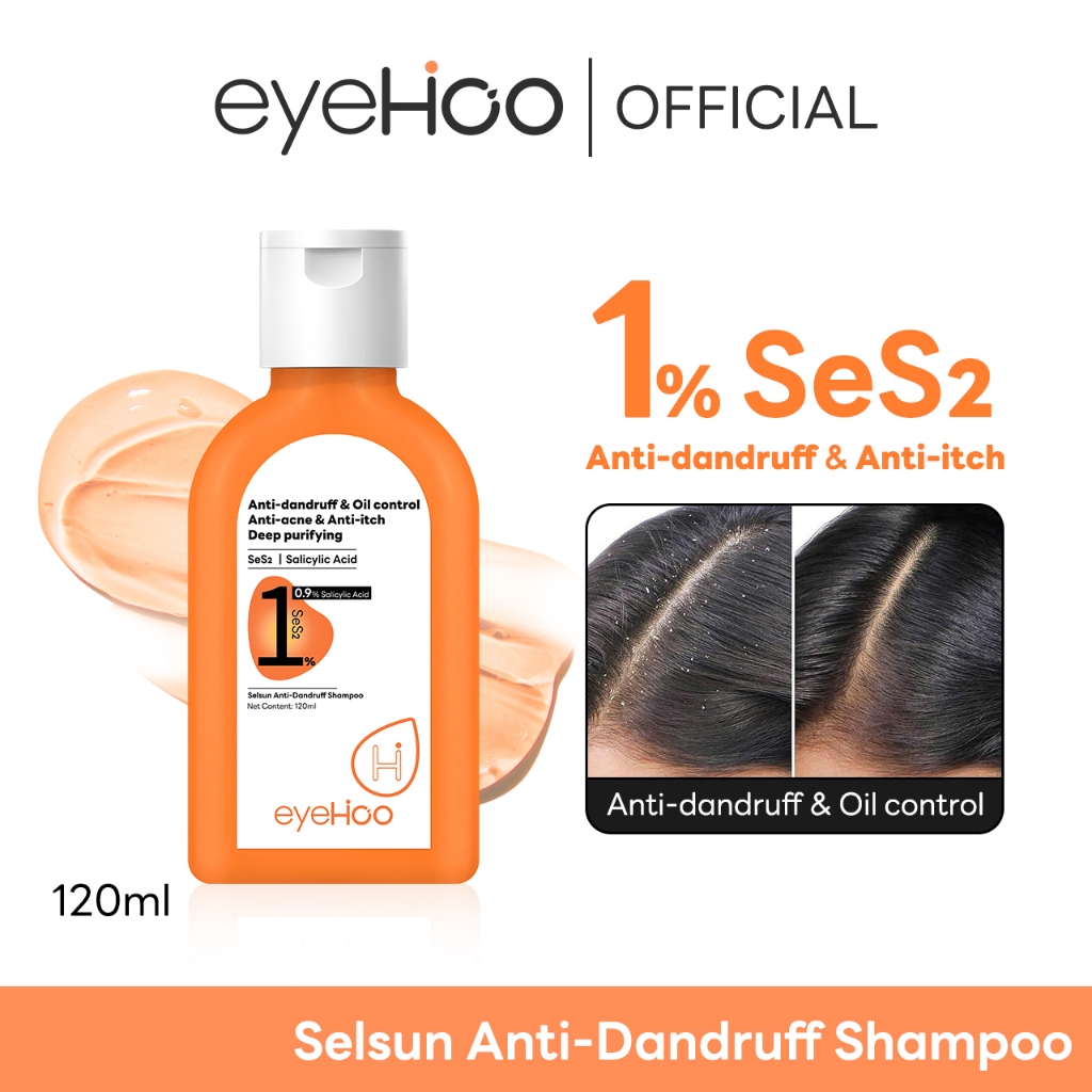 eyehoo Selsun Anti-Dandruff Shampoo แชมพูขจัดรังแค ลดอาการคัน ควบคุมความมัน เพิ่มผมฟู เติมความชุ่มชื้น 120มล. 1 หน่วย