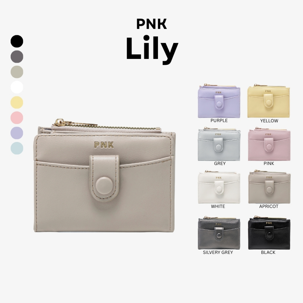 [Pinky] Lily Wallet : กระเป๋าสตางค์แบบแบน หนังนิ่ม (PT-T815#)