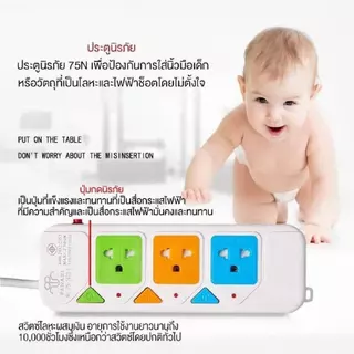 ปลั๊กไฟ รางปลั๊กไฟ ปลั๊กพ่วง USB สาย 2/3/5/10 เมตร เต็ม สายไฟต่อพ่วง มีช่อง 4 USB มีสวิตซ์เปิดปิด ปลั๊ก 3 ตา