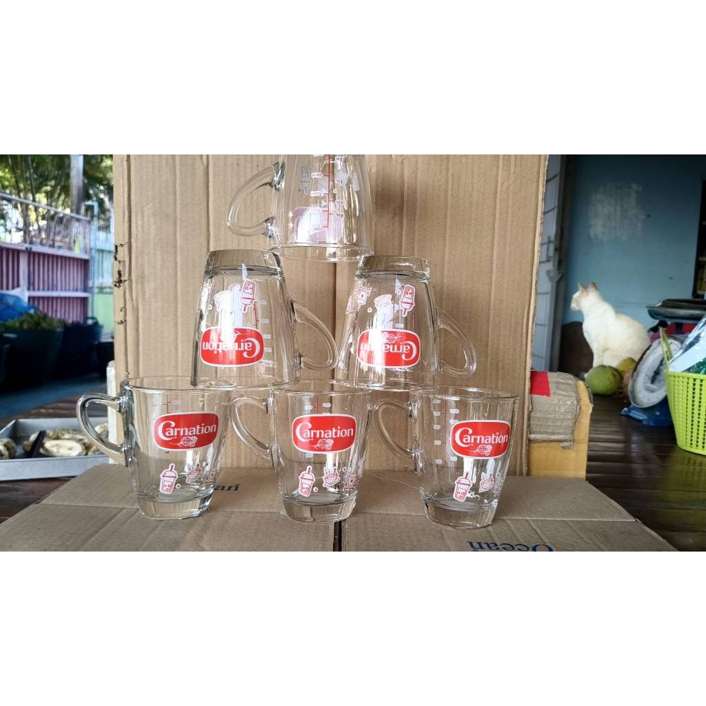 แก้วตวงคาเนชั่นปากกว้าง8cmสูง10cmได้แก้ว 6 ใบรุ่นปรับปรุงใหม่_
