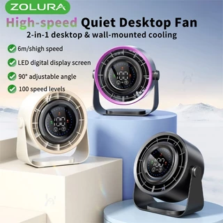 ZOLURA Y7 พัดลมหมุนเวียนอากาศ พัดลมตั้งโต๊ะความเร็วสูง ทำงานเงียบ ปรับรมแรง100 ระดับด้วยหน้าจอสัมผัส