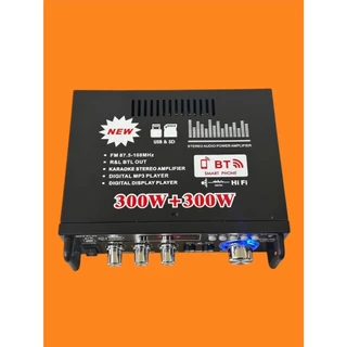 แอมป์ขยายเสียง ACDC มี Bluetooth /USB/SD/FM เครื่องขยาย 600W(300W+300W)BT-298A