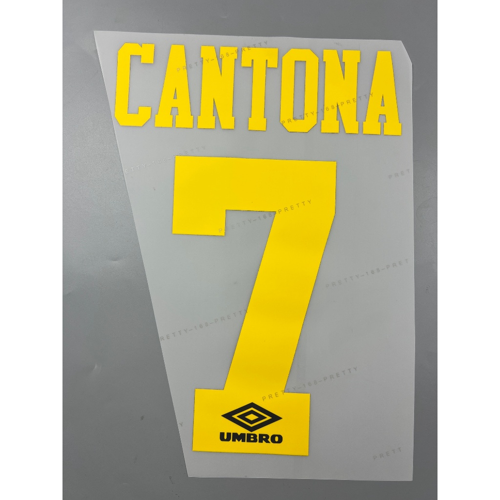 เบอร์ชื่อ เสื้อฟุตบอล ย้อนยุค เฟลค แมนยู 1993 เยือน สีเหลือง กังฟู 7 CANTONA Retro Name Number Football Shirt
