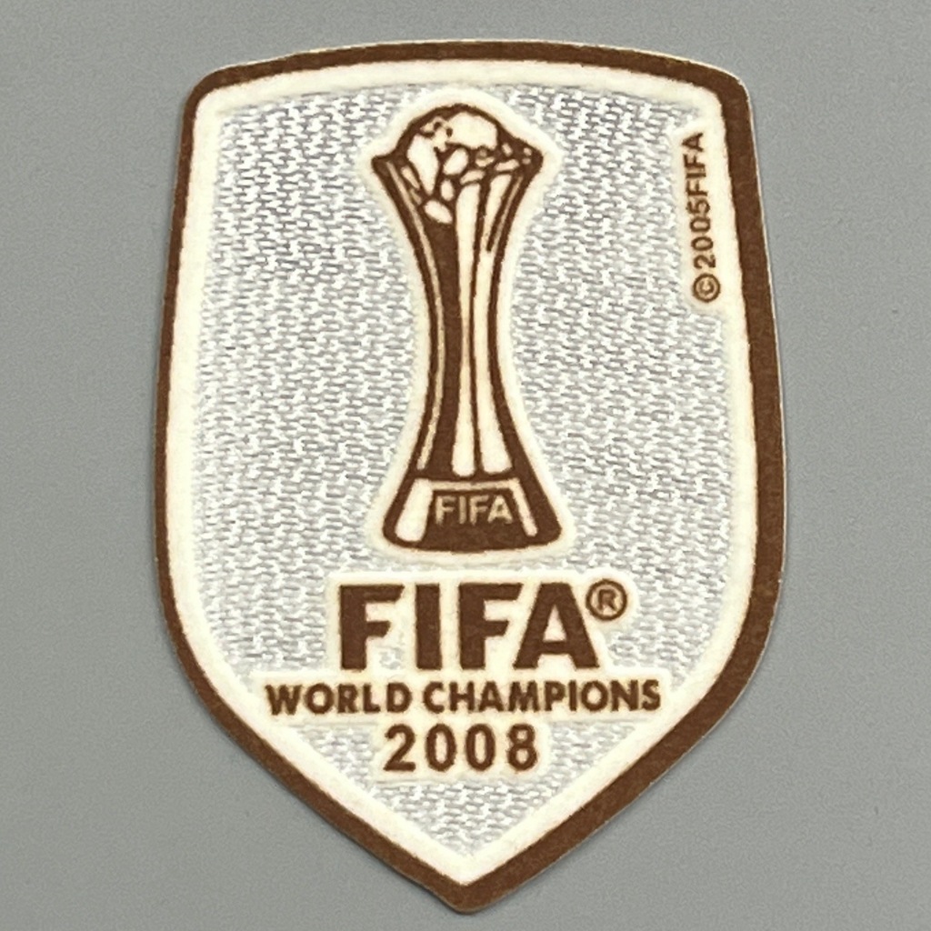 อาร์ม เสื้อฟุตบอล ย้อนยุค กัมมะหยี่ คลับเวิลคัพ 2008 สีขาว Club Worldcup Patch Badge Football Shirt Manchester United