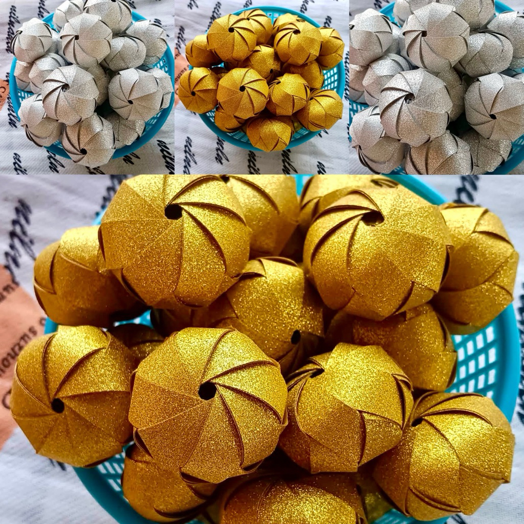 เหรียญโปรยทานลูกส้มกากเพชร (ตัวเปล่า)สีทอง/สีเงิน