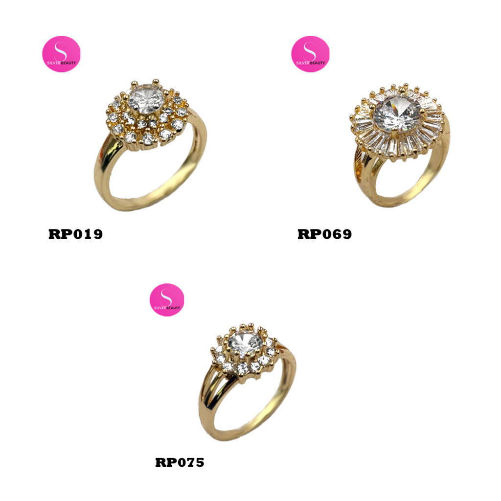 3ลาย จำนวนจำกัด แหวนทองเพชร สวยๆ   แฟชั่นเรียบง่ายสำหรับผู้หญิง