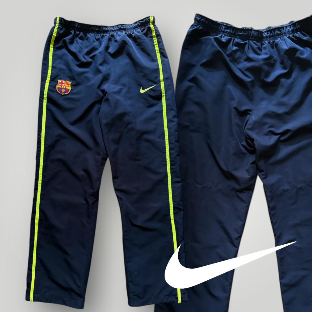 กางเกงบอล 2010-11 FC Barcelona Nike Navy/Green Track Pants กางเกงวอร์ม บาร์เซโลนา มีซิปปลายขา