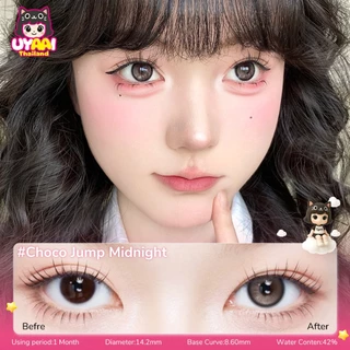 【FDA-Approved】คอนแทคเลนส์สายตา UYAAI Choco Jump series คอนแทคเลนส์สี 14.0mm~14.5mm Midnight คอนแทค เลนส์รายเดือน M SIZE