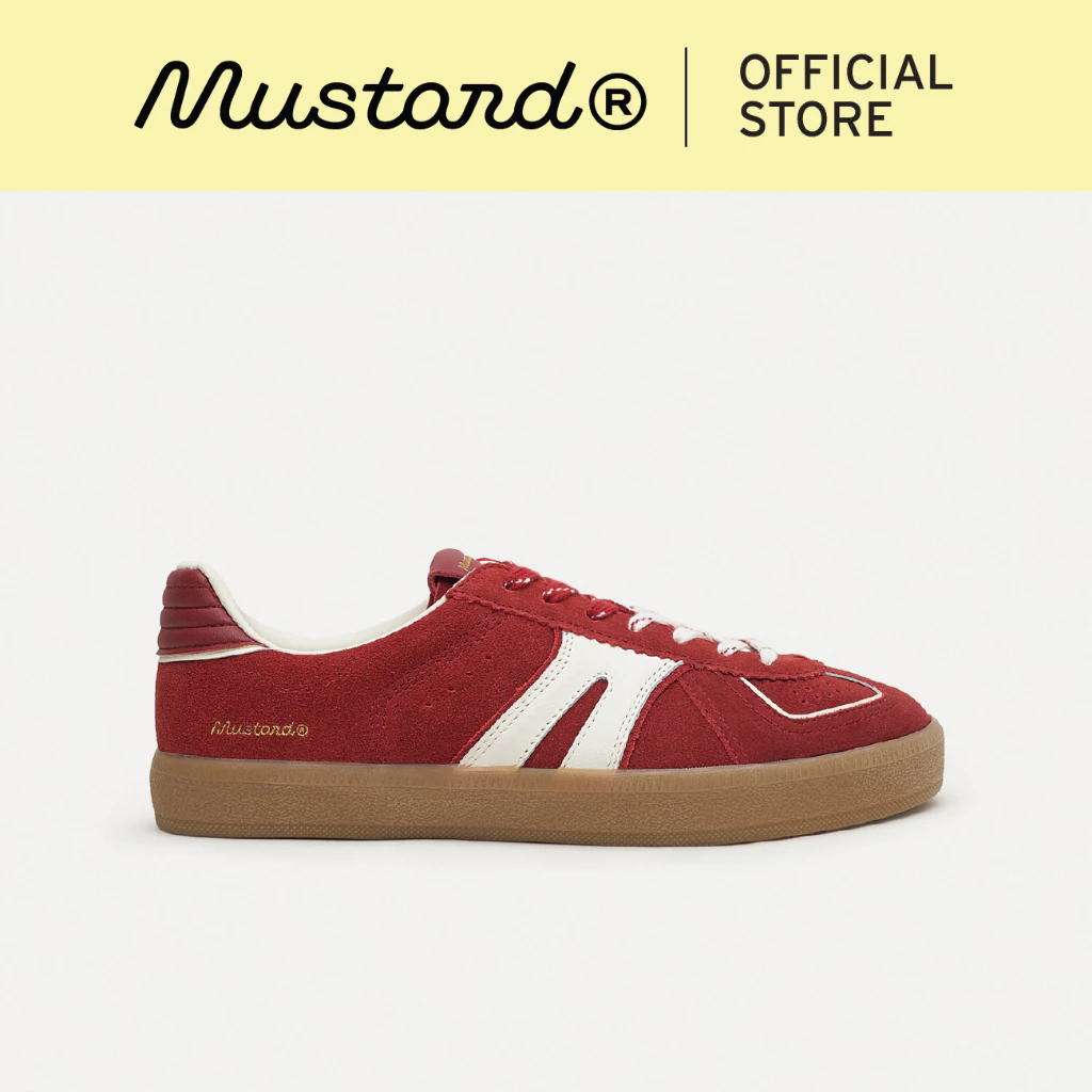 Mustard Trace Bold Red | รองเท้าหนังแท้