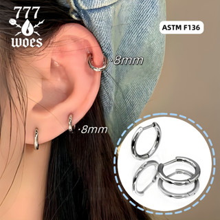 G23เกรดแพทย์ไทเทเนียมต่างหูห่วงแบบตรงวงกลมมินิมอลใส่กระดูกหู…