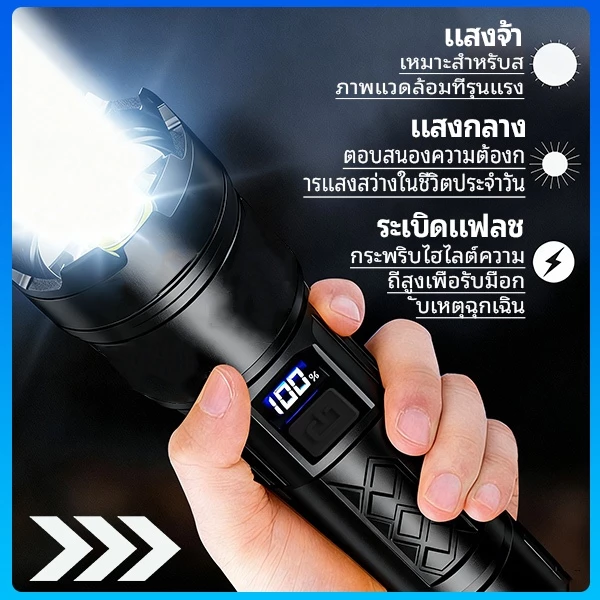 Super Tribe ไฟฉายพกพา LED แรงสูง ชาร์จ Type-C thumbnail 6