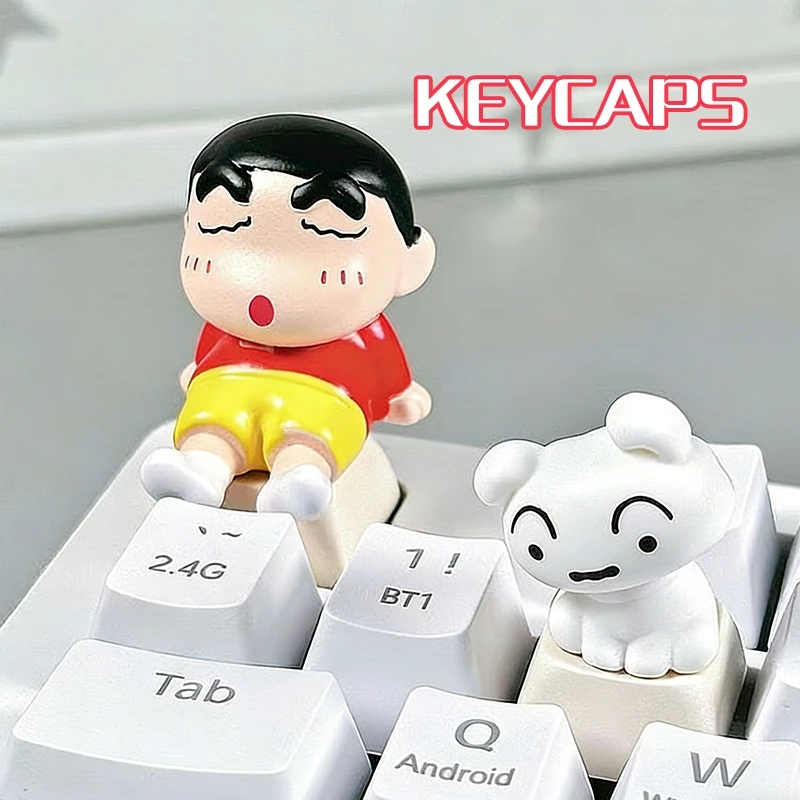keycaps 3D คีย์แคปตุ๊กตาปริ๊น 3 มิติ Crayon Shin‑chan ของขวัญให้แฟนหญิง ตกแต่งคีย์บอร์ด อุปกรณ์เสริมคีย์บอร์ด**