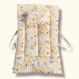 ที่นอนเด็กอนุบาล ผ้าcotton100 รุ่นหัวล็อค ที่นอนพร้อมหมอน แบบพกพาขนาด 75x120cm ซักได้ทั้งชิ้น