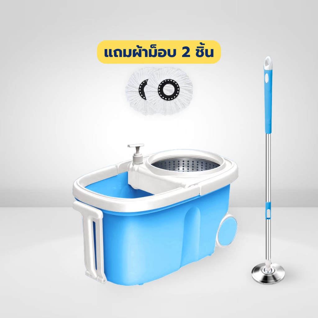 ชุดถังปั่น Spin Mop ถังปั่นไม้ม็อบสแตนเลส ไม้ม็อบสแตนเลส รูปที่ 6