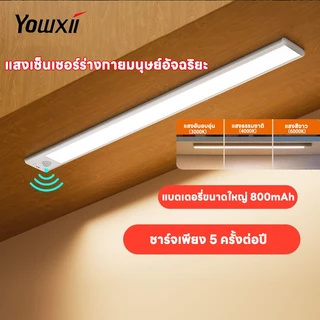 YOWXII ไฟเซ็นเซอร์ LED แสงเซ็นเซอร์อัจฉริยะ เปิดได้ 3 แสง ชาร์จ USB(สายชาร์จ USB รวมอยู่ด้วย)
