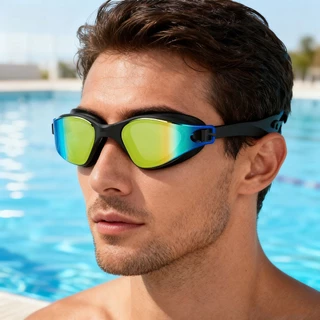 【แว่นตาว่ายน้ำ + หมวกว่ายน้ำ】ผู้ใหญ่ Goggles แว่นว่ายน้ำ HD กันน้ำและกันฝ้า ใช้ได้ทั้งชายและหญิง อุปกรณ์ว่ายน้ำ